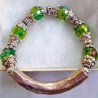 Bracelets - Green+Silver
