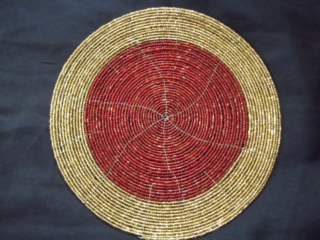 Round Placemats - Gold+Red