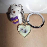 Key Chain Teddy Bear + Heart Shape